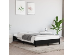 Vidaxl Estrutura De Cama Sem Colchão 120x200 Cm Tecido Preto