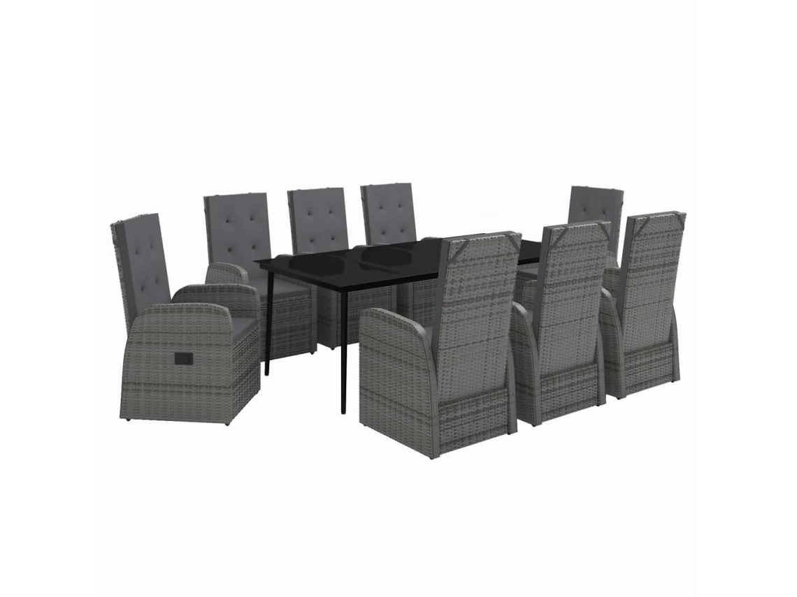 Garden Dining Set, Garden Dining Sets Vidaxl Cinzeto Rattan / Vime (200 Cm Table Length)