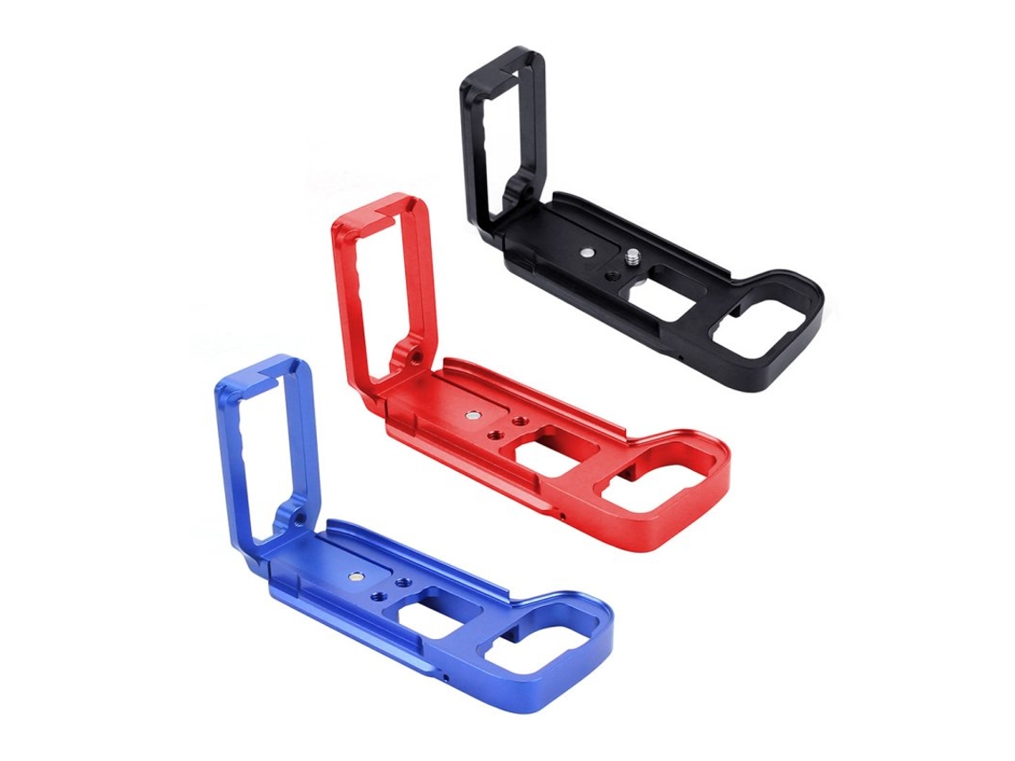 Placa Vertical em Forma de L de Liberação Rápida de Liga de Alumínio Cnc para Câmeras Sony A7M3 Dslr Slr Base Tripés Suporte Preto