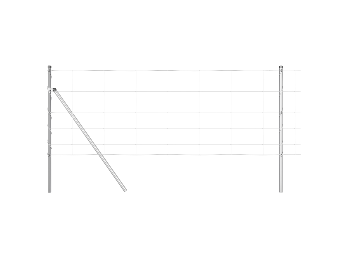 Conjunto 1 Poste De Cerca Externo Vidaxl Prateado Aço (25 X 0,8 M)