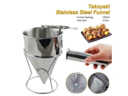 1200ml 21mm buraco de aço inoxidável panqueca massa dispensador funil polvo com alça tampa silicone alça destacável QINGQUE