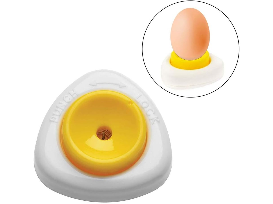 Furador Ovos Semiautomático 5,5cm Aço Inox+abs, com Trava, Ferramenta Cozinha ZYBLSSBB