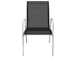 Maison Exclusive - Cadeiras De Jardim Empilháveis 2 Pcs Aço E Textilene Preto