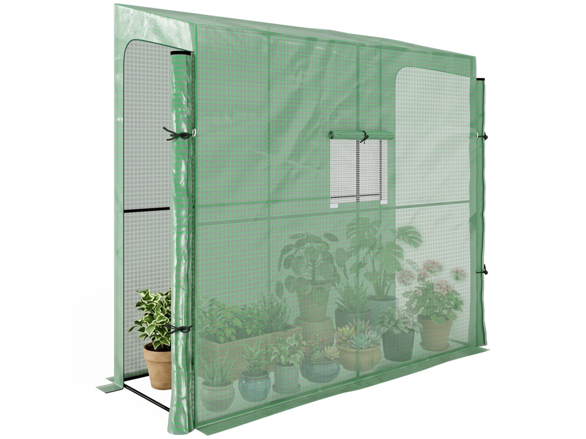 Estufa Grande de Jardim 200x80x200 Cm em Pe com Porta e Proteção Uv ZACHARY