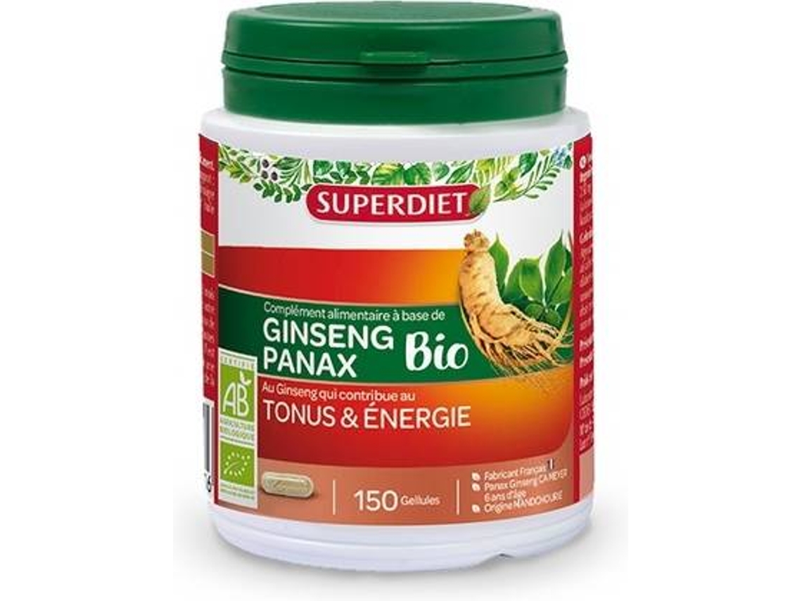 Suplemento Alimentar SUPERDIET Ginseng Bio (150 pérolas)