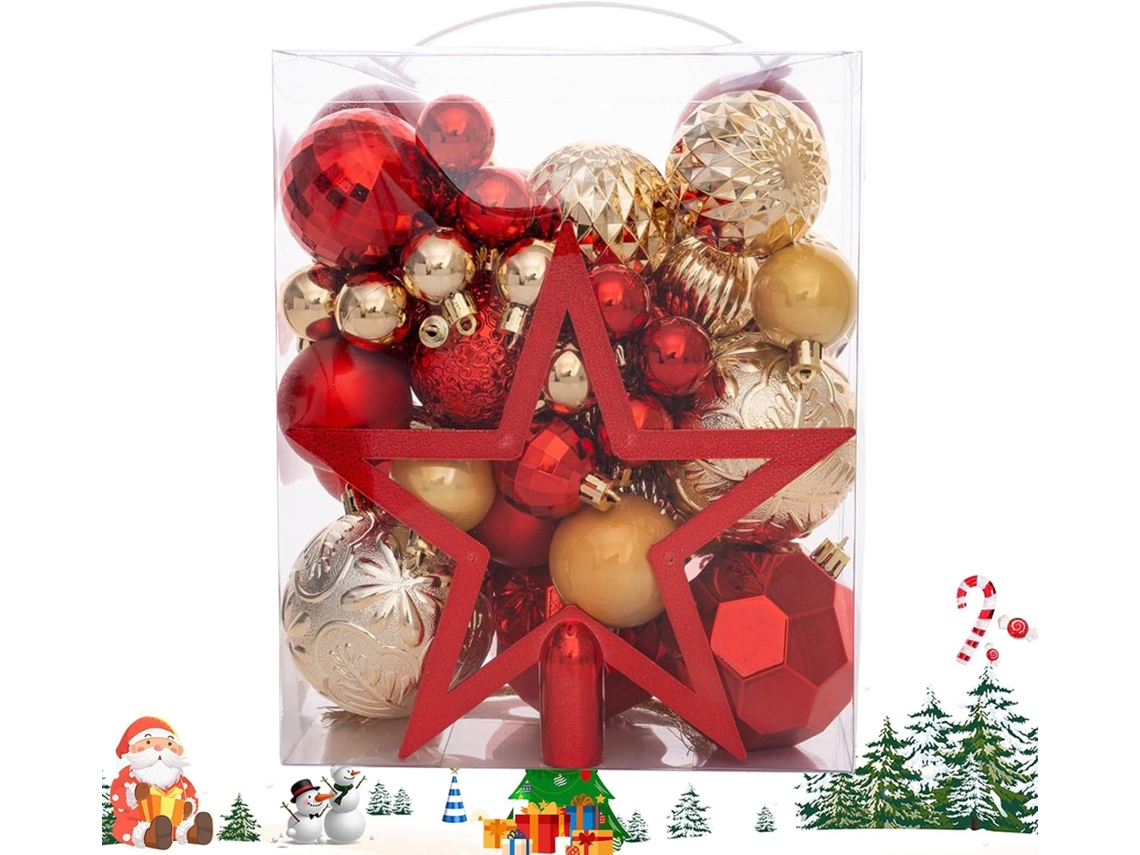 Conjunto De Enfeites De Natal Com 50 Peças Para Pendurar E Decorar Festas E Eventos.