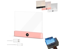 Luminária De Leitura Led Inteligente, Recarregável, Plana E Transparente, Com 3 Cores E Temporizador, Proteção Para Os
