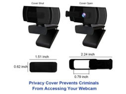 Webcam Com Foco Automático, Microfone Estéreo, Controle De Software E Capa De Privacidade, Usb, 1080p Fhd, Preta.