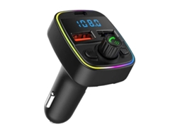 Transmissor Fm Para Carro Adaptador Bluetooth Usb, Viva Voz, Usb Duplo E Tipo C Yizhood (preto)