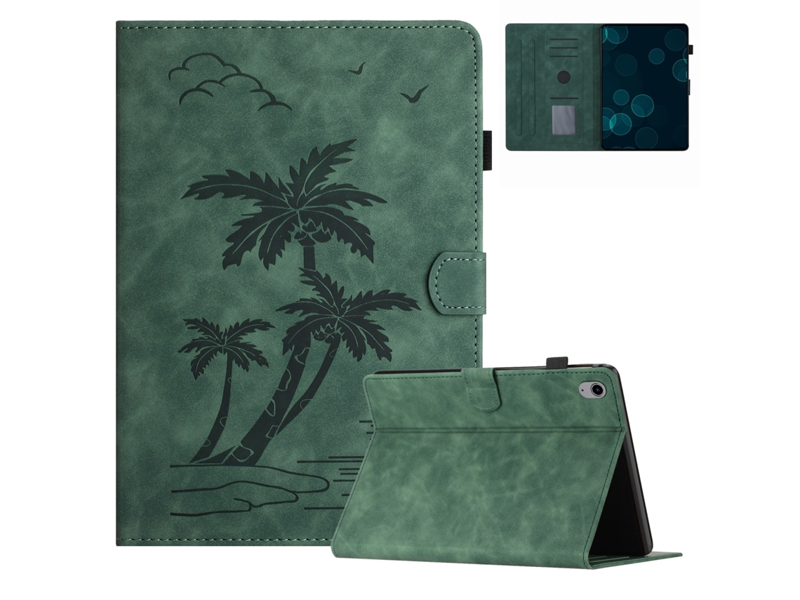 Capa Para Ipad Mini 6 Coconut Tree Em Couro Verde Elysve