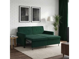 Vidaxl Sofá-cama Verde-escuro Tecido