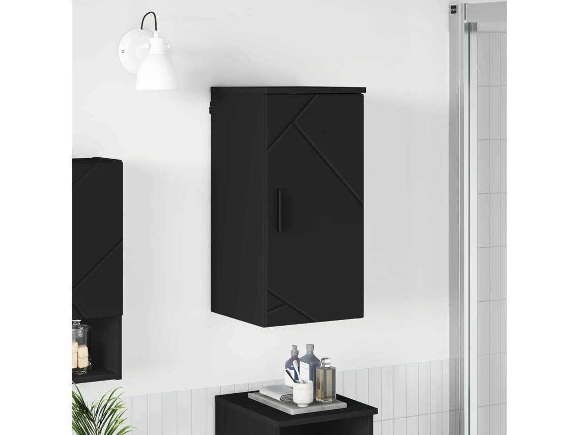 Vidaxl Armário De Banheiro Preto 30 X 31,5 X 61 Cm