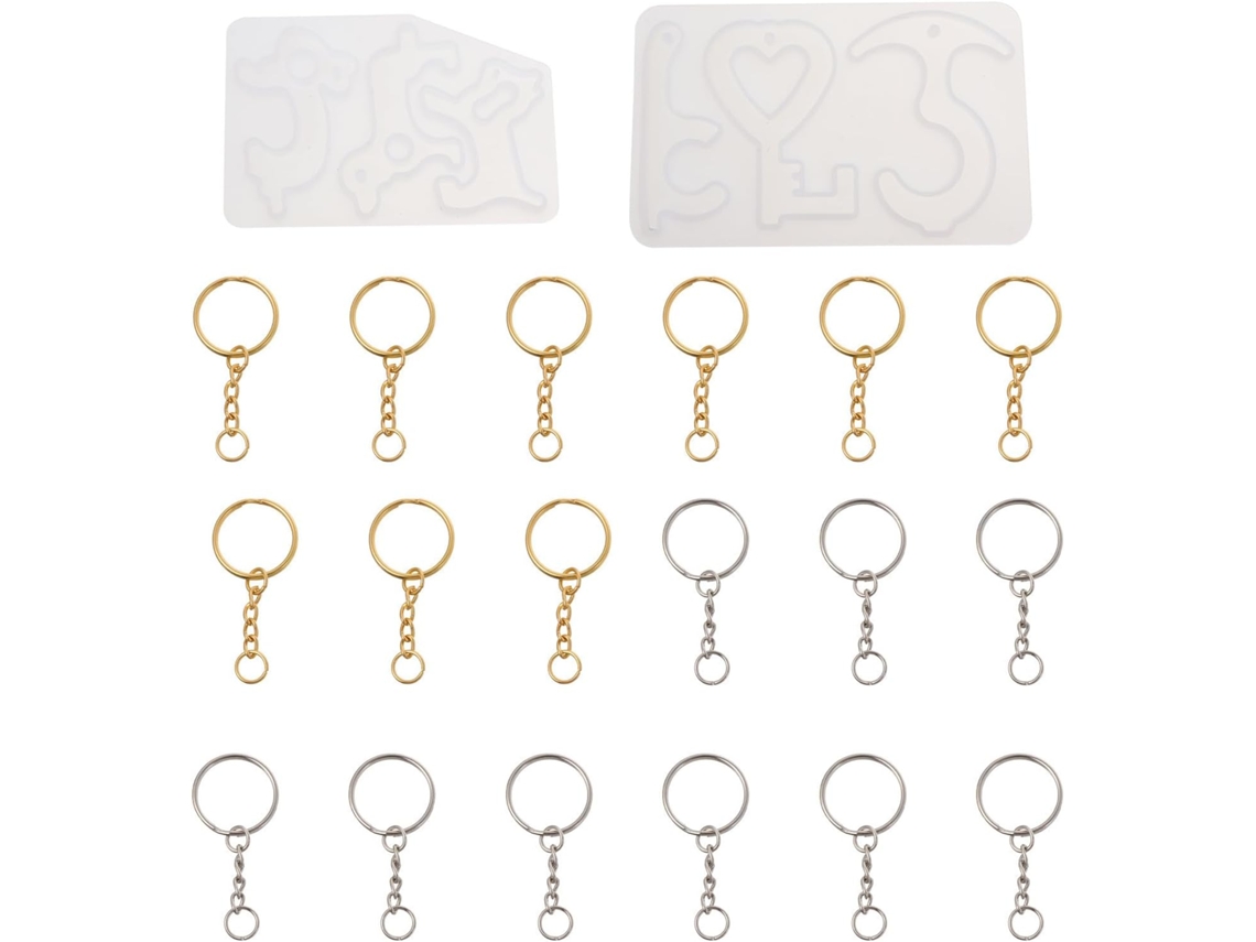 Molde De Silicone Para Chaveiro Com Corrente, 1 Conjunto