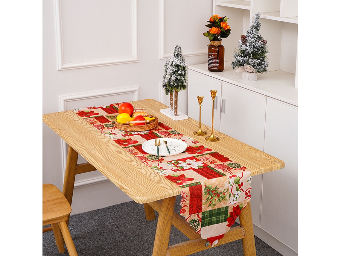 Toalha de Mesa de Natal Antiderrapante Decoração Farmhouse NEVEANCE