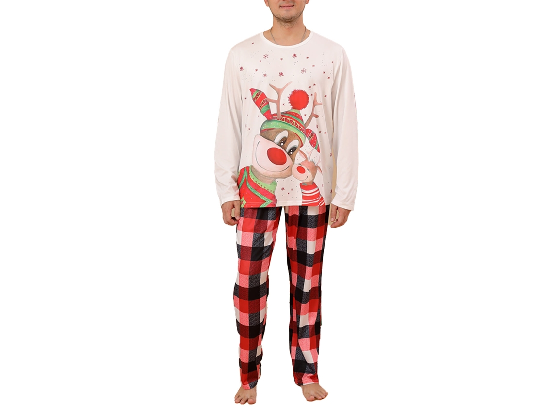 Laxiscreed Pijamas Natalícios De Família Com Estampa Xadrez Para Crianças, Confortáveis E Com Cós Elástico