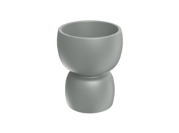 Vaso De Flores Redondo Rotomoldado Duala, Cinza Cimento Ø40x48