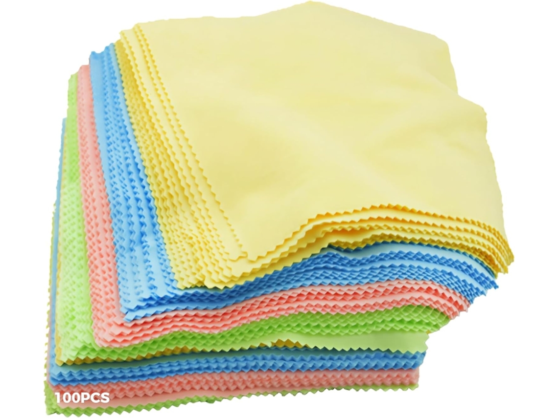 Pacote Com 100 Panos De Limpeza Microfibra Para Óculos, Lentes Grau,