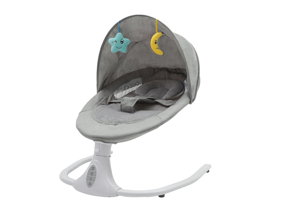 Balanço Para Bebê, Controle Remoto, Funcionalidade Bluetooth, Cinza