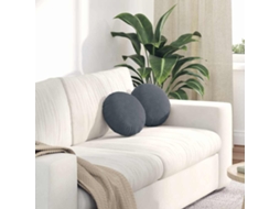 Vidaxl Almofadas De Assento 2 Unid. Veludo Cinza Escuro Ø30 X 13 Cm