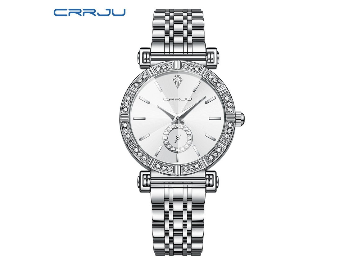 Relógio Feminino De Quartzo Com Diamantes (branco), À Prova D'água, Estilo Pulseira.