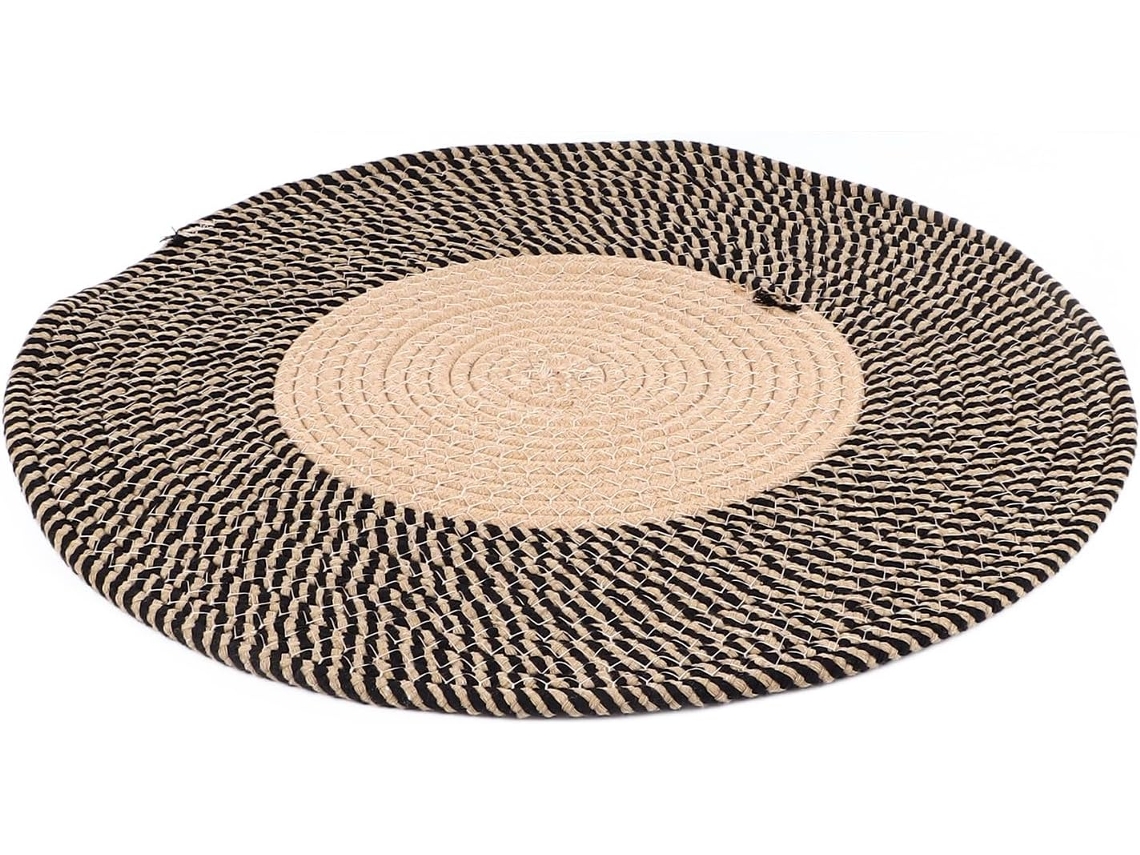 Tapete Redondo Reversível De Juta Estilo Nórdico Alomejor Para Sala De Estar, Quarto E Cozinha (45 Cm / 17, 72