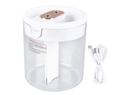 Umidificador de Ar Branco de 2 Litros com Grande Capacidade, Dois Bicos de Névoa, Silencioso, com Luz Noturna Usb, para Uso em Casa BRILVIBERA