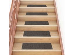 Vidaxl Tapetes De Escada Autoadesivos 15 Peças 76x20 Cm Antracite Retangulares