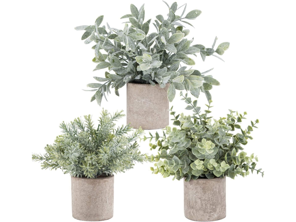 Mini Eucalipto Em Vaso Artesanal Fácil De Cuidar, Plantas De Plástico Duráveis Para Decoração De Home Office, Ideal Para Diversas Decorações Internas