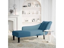 Chaise Longue Com O Apoio De Braço Direito Veludo Azul Wsd545989 Adorável Casa