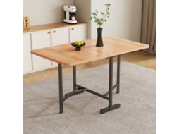 Mesa De Jantar Dobrável Em Mdf 120 X 80 Cm Adequada Para 4 A 6 Pessoas Natural Estilo