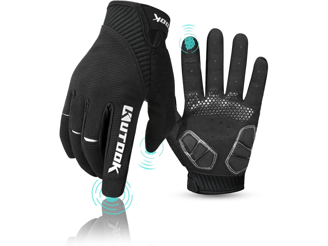 (preto M) Luvas De Ciclismo Masculinas Longas, Respiráveis, Acolchoadas, Com Função Touchscreen E Antiderrapantes.