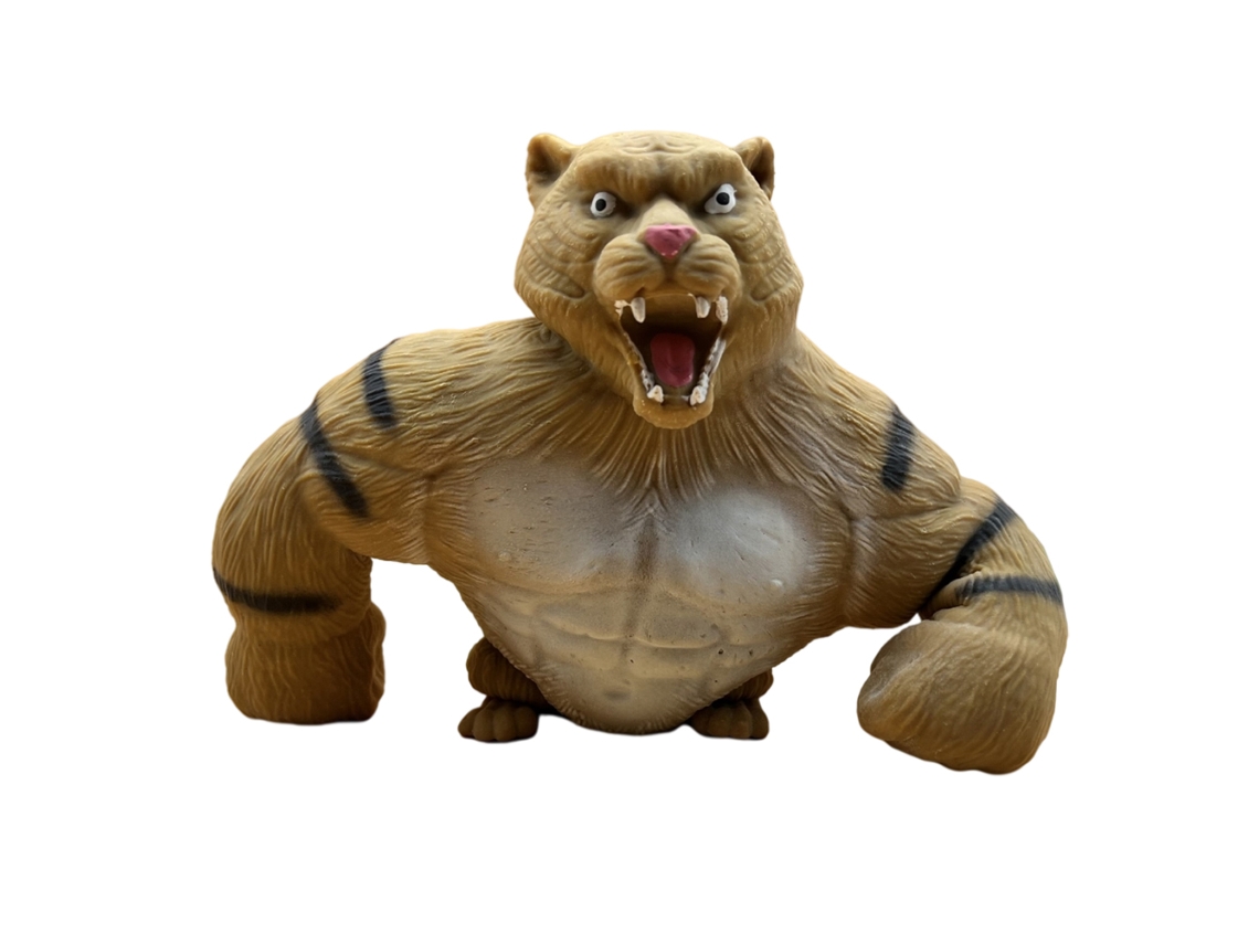 Walshlxq figura Elástica de Gorila Y Tigre de Tpr Suave para Estirar, Tirar Y Doblar, Juguete para Aliviar El Estrés Y La Decompresión