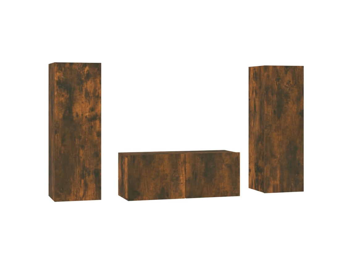 Tv Cabinet Set, Tv Cabinet Sets Vidaxl Marrom Madeira Processada (n/a)