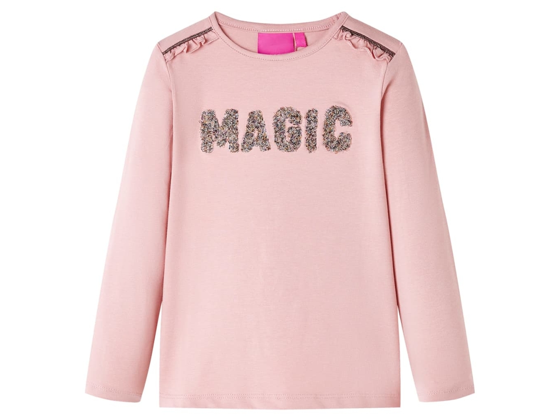 T-shirt De Manga Comprida Para Criança Rosa-claro 116