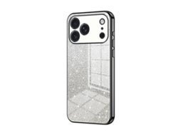 Capa Para Iphone 17 Pro - Glitter Degradê - Acabamento Eletroplaqueado