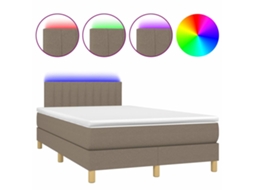 Cama Box Spring Colchão, led 120x190 cm Tecido Cinza acastanhado MAISON EXCLUSIVE