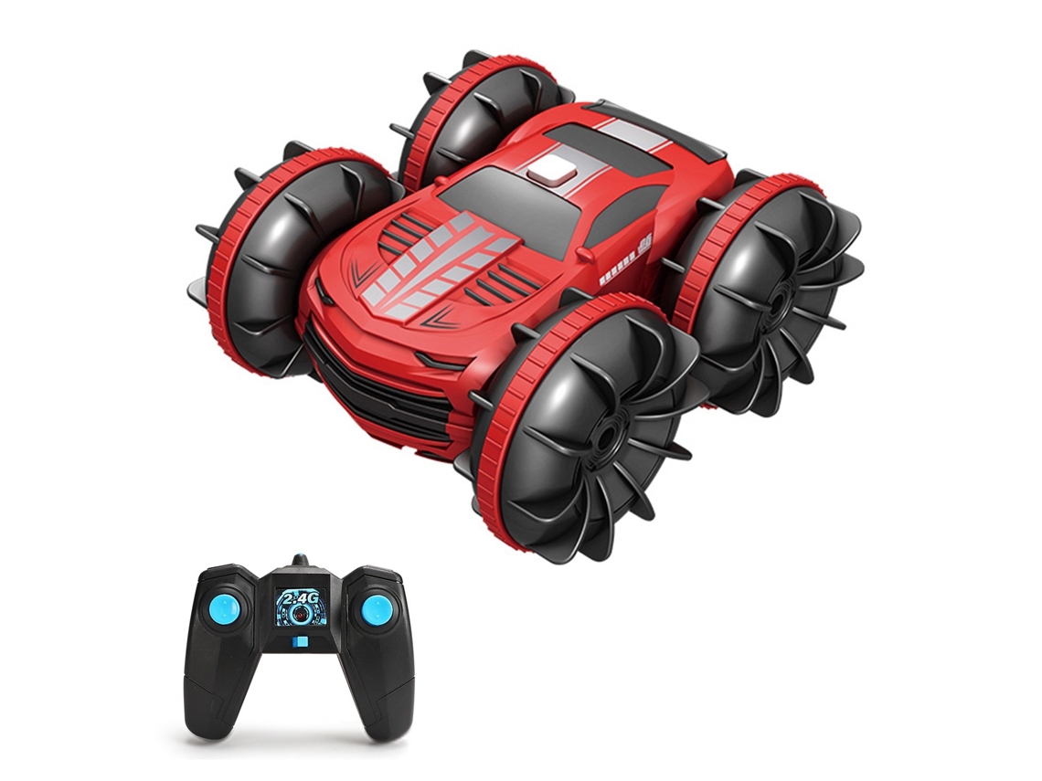 2.4Ghz Rc Stunt Car Carro anfíbio de dupla face 2 em 1 Barco Rc 2 em 1 Rotação 360