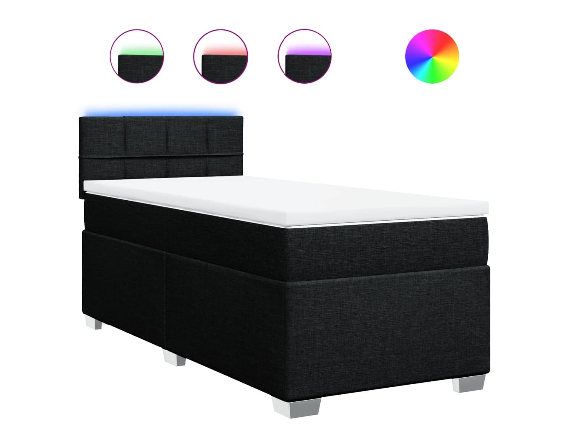 Box Spring Bed, Box Spring Beds Vidaxl Preto Tecido (100 X 200 Cm)