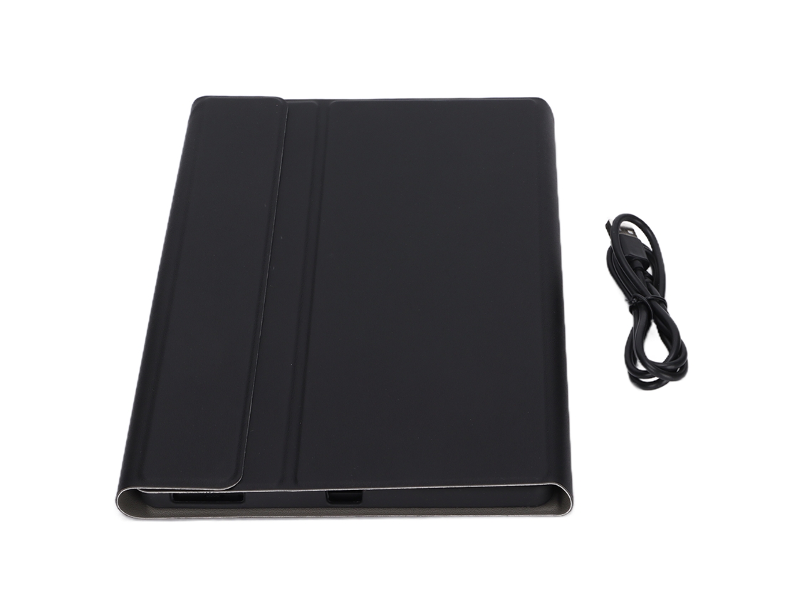 Teclado Sem Fio Removível Com Touchpad E Capa De Couro Pu Para Lenovo M10 Fhd Plus 10.3in X606f Preto