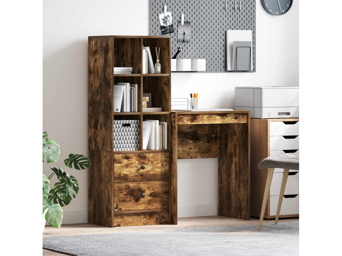 Vidaxl Mesa Carvalho Defumado 105,5 X 34 X 127 Cm 2 Unid.