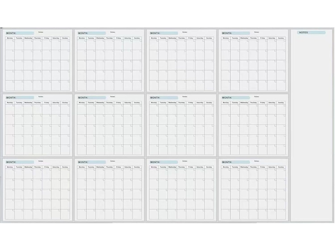 Calendário De Parede Apagável- Planejador Mensal Reutilizável 2025, Magnético Para Agendamento E Organização|