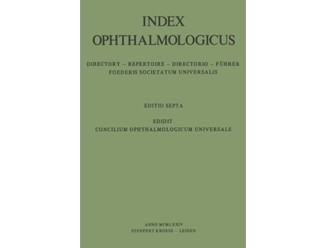 Livro Index Ophthalmologicus de International Council Of Opthalmology (Inglês)