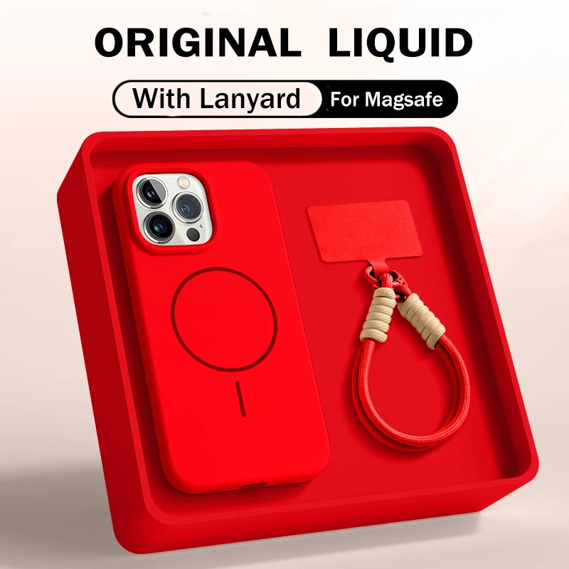Capa Protetora Magnética (vermelha Para Iphone 17 Pro) Em Silicone Líquido.