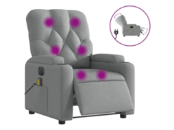Electric Massage Recliner Chair, Electric Massage Recliner Chairs Vidaxl Cinzeto Tecido
