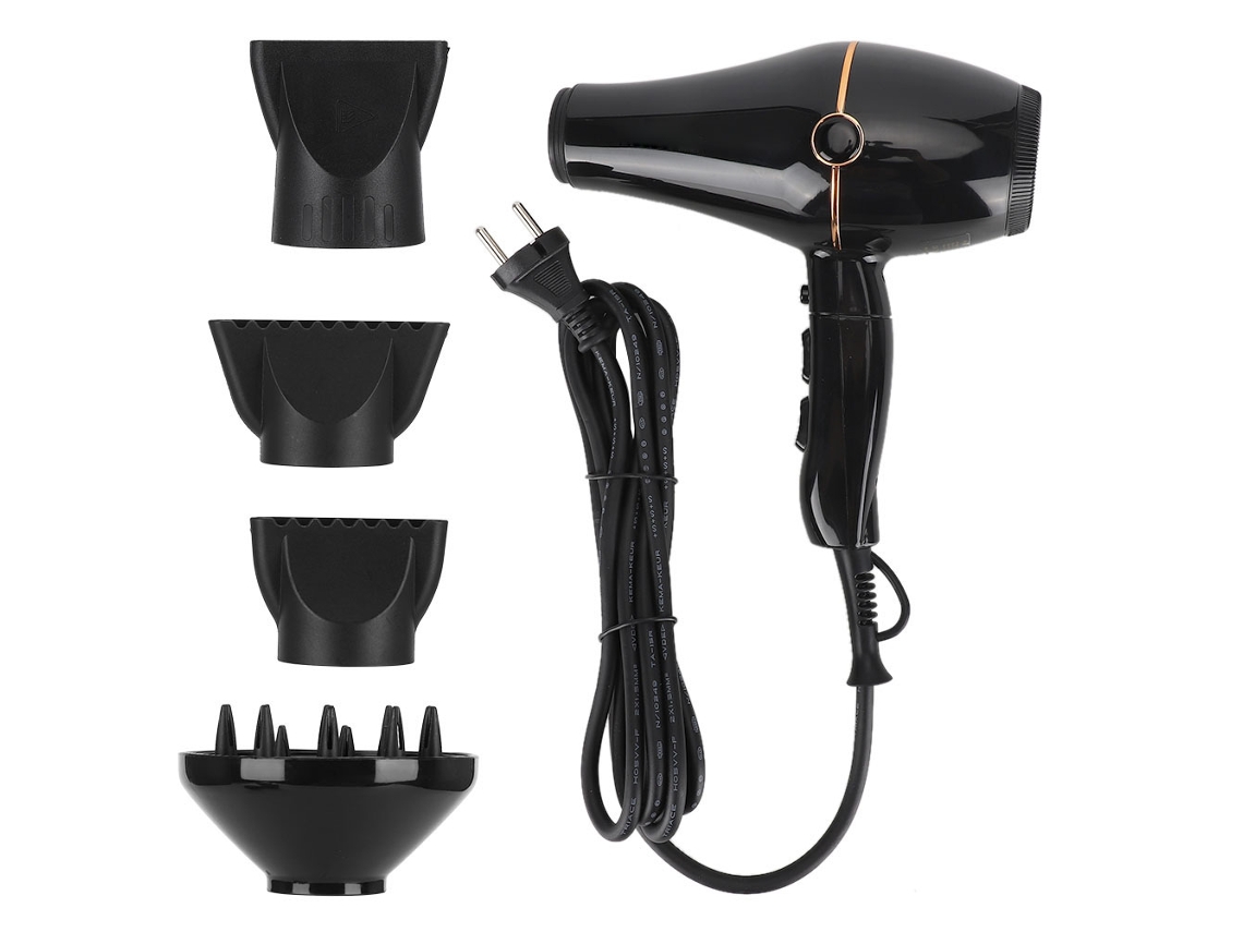 2026 secador de Cabelo Profissional Ajustável Potente Secador Elétrico Ferramenta de Estilo de Cabelo Preto Plugue Eu 220v