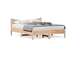 Cama Sem Colchão 150x200 Cm Madeira de Pinho Maciça MAISON EXCLUSIVE