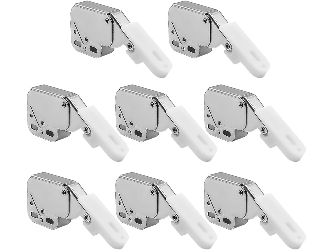 Conjunto De 8 Travas Mola Para Portas Guarda Roupas E Móveis, Em Aço Laminado A Frio De Alta Resistência