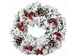 Guirlanda De Natal Com Pinhas E Frutas Silvestres, Decoração Rústica Para Porta De Entrada, Guirlanda Artificial De Pinheiro De 30 Aquaforge