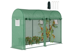 Estufa Túnel com 4 janelas e 2 portas 300x100x200cm verde BTFORUS