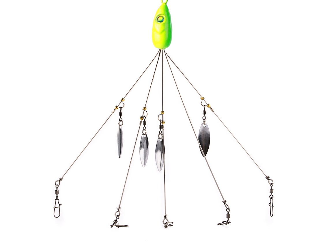 Isca de Pesca Paraguas 18g Verde com 5 Braços